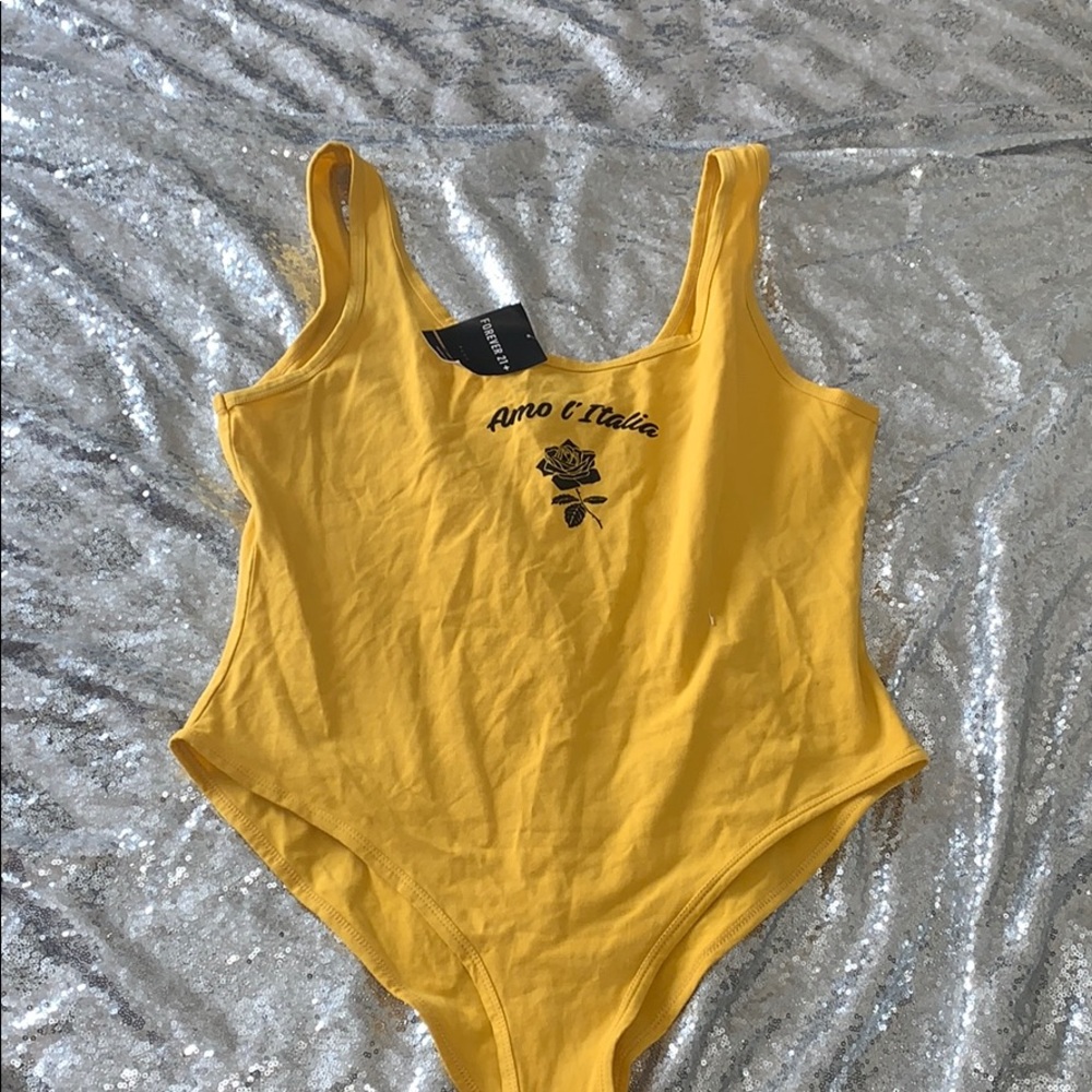 Yellow bodysuit